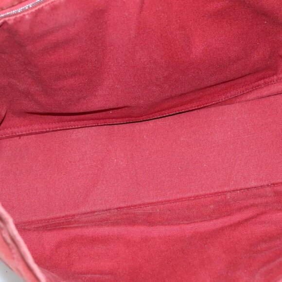 HERMES Fourre Tout MM Hand Bag Canvas Red Silver Auth - Picture 12 of 16
